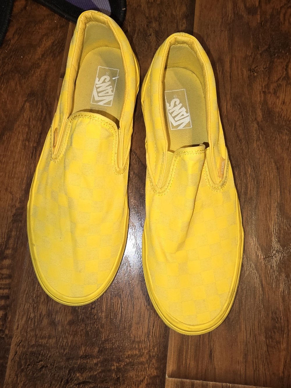 Vans Checkerboard Slip-On Sneakers in Yellow